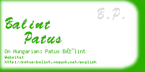 balint patus business card